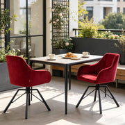 SEDIA girevole 360° con braccioli velluto rosso vino Set da 2 pezzi