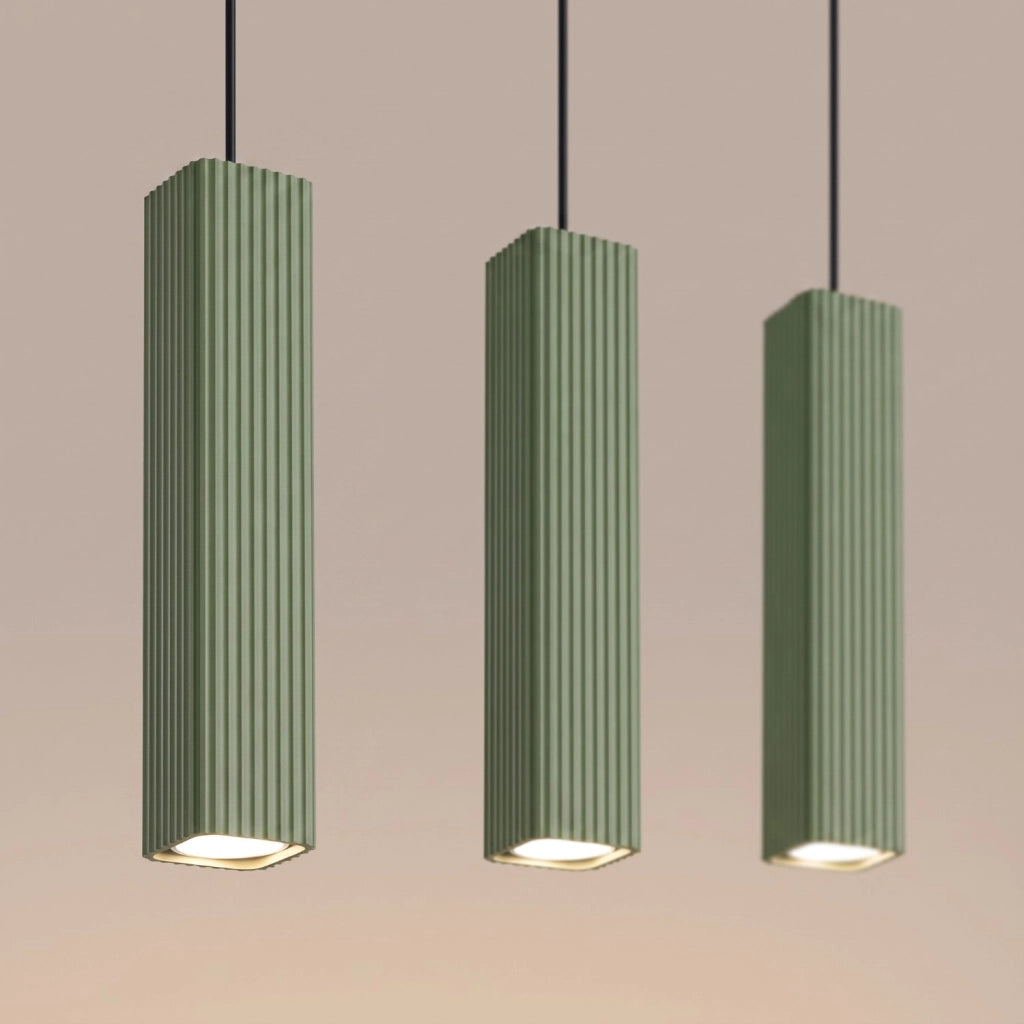 Lampada a sospensione RAYO 3L verde oliva