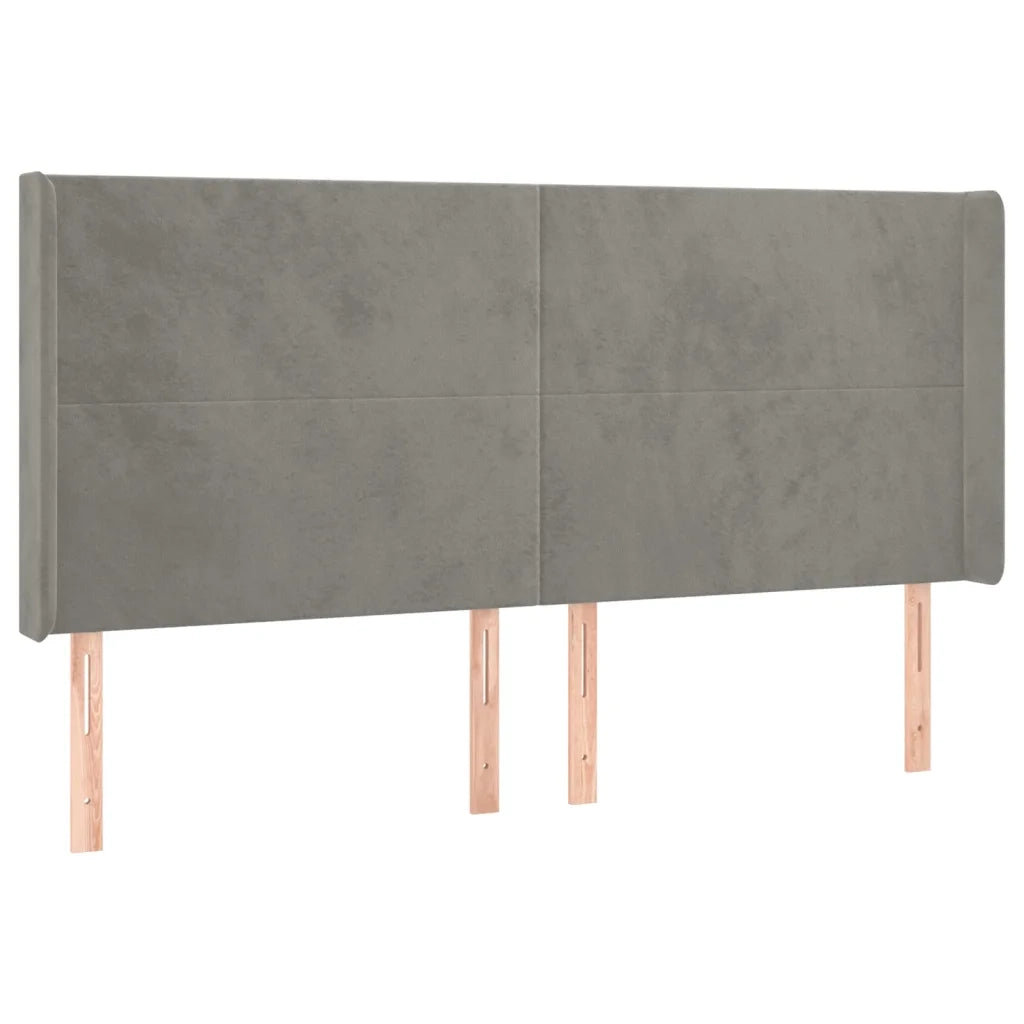 Letto a Molle Materasso e LED Grigio Chiaro 200x200 cm Velluto