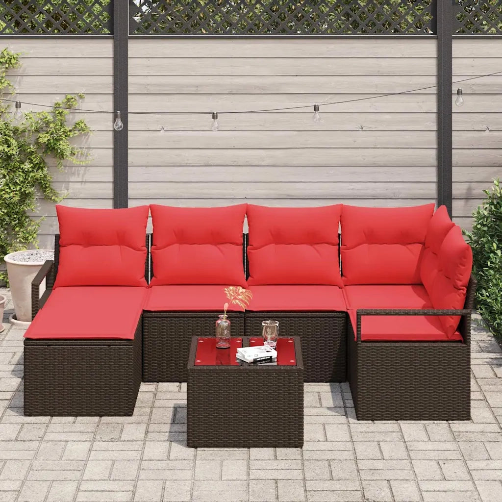 Set di divani 7 pcs Marrone polyrattan 3346464
