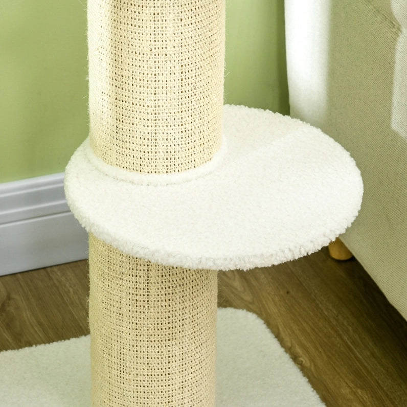 Albero per gatti 91 cm con piattaforme e cuccia, crema