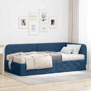 Cornice del letto ad angolo Blu 100 x 200 cm Tessuto 3394060