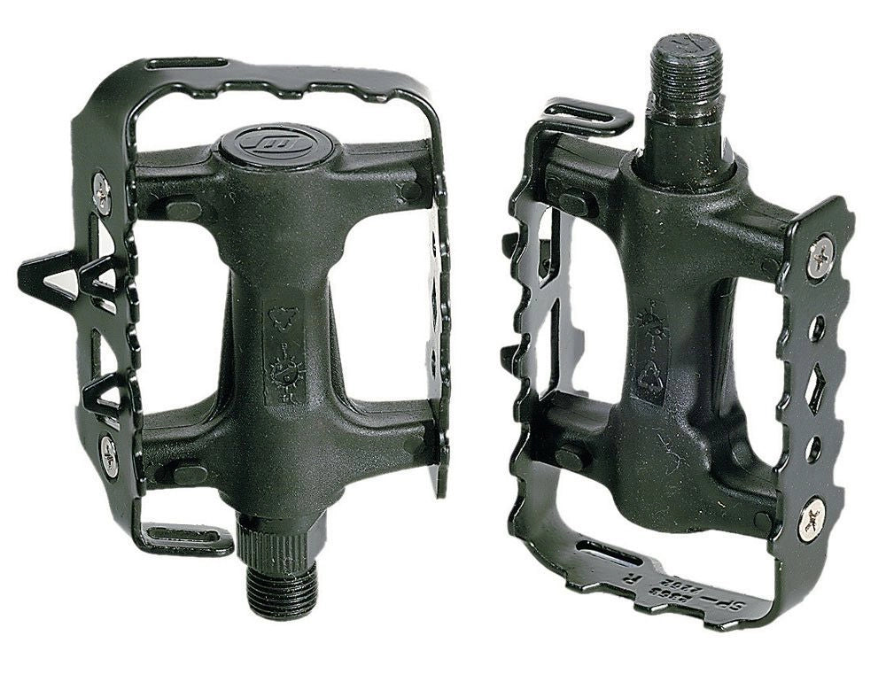 Pedali bici in resina e lega leggera per MTB e corsa