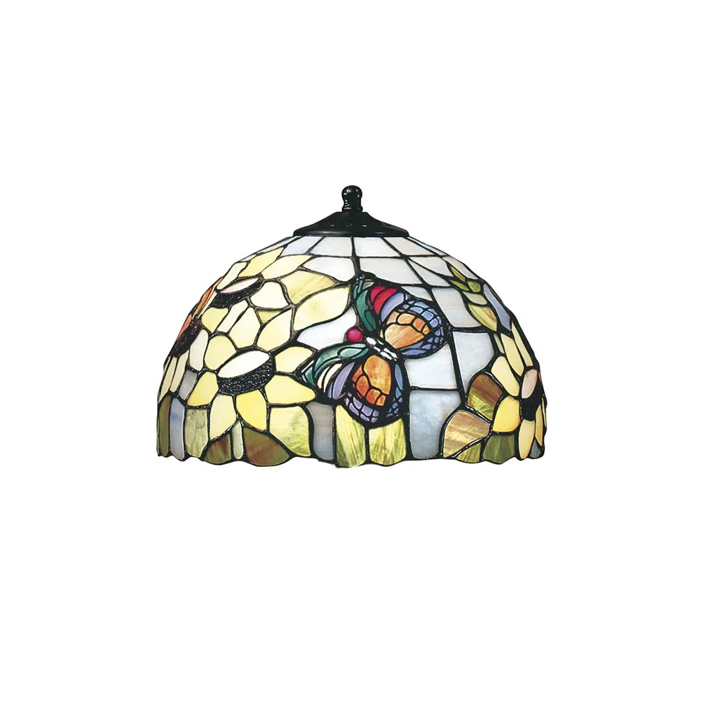 Paralume Tiffany In Vetro Decorato Multicolor D. 26Cm