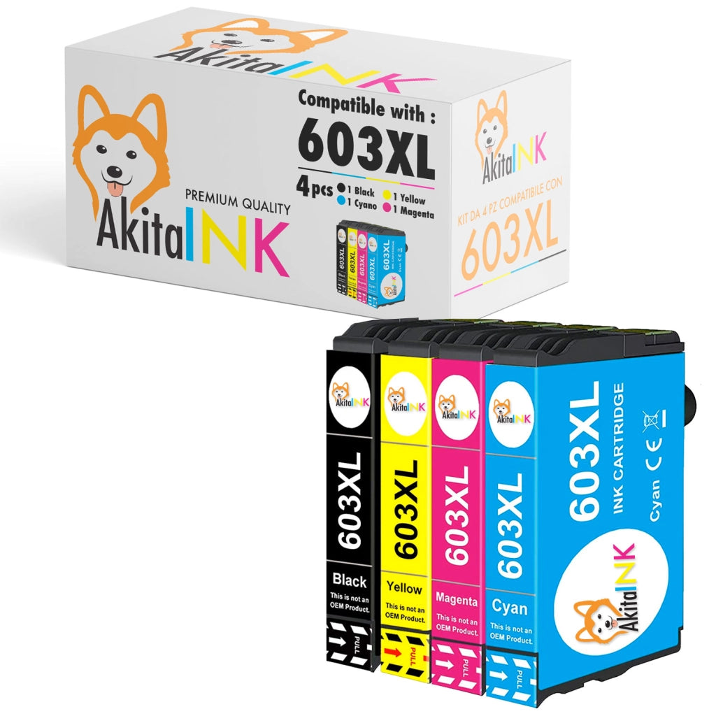 4 Cartucce Epson 603XL Compatibili AkitaINK Colori