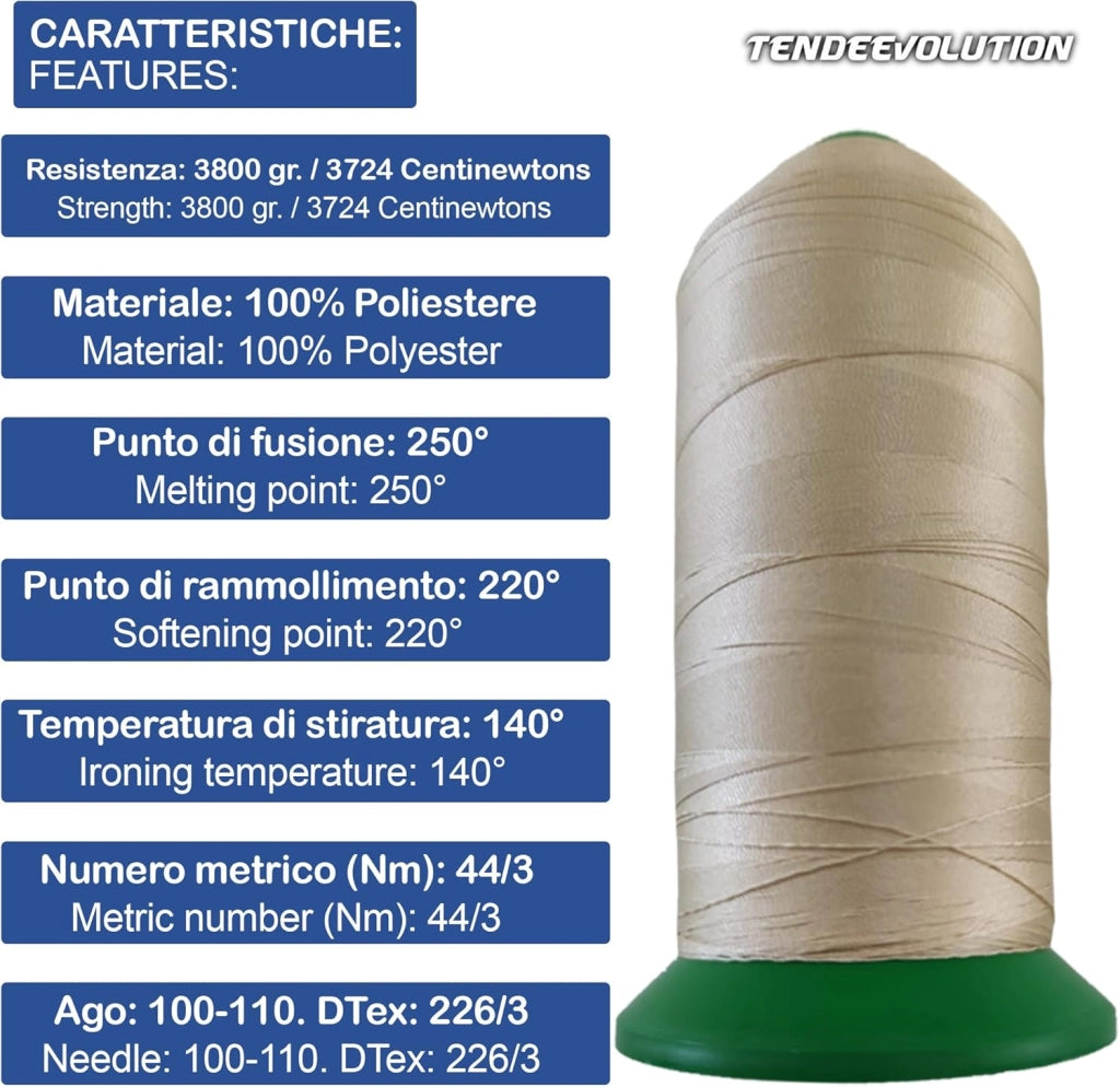 Filo da Cucito in Poliestere Rosso - 3500 mt - Versatilite & Resistente - Made in Italy - Ideale per Tutti i Progetti di Cucitura