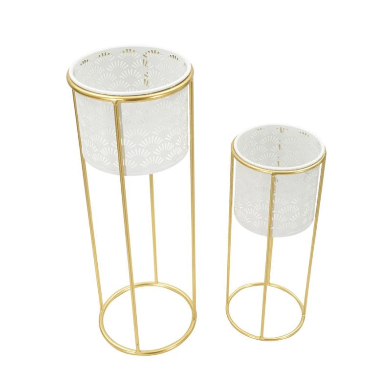 Porta Vasi Whity Coppia cm ø 17x46-14x34
