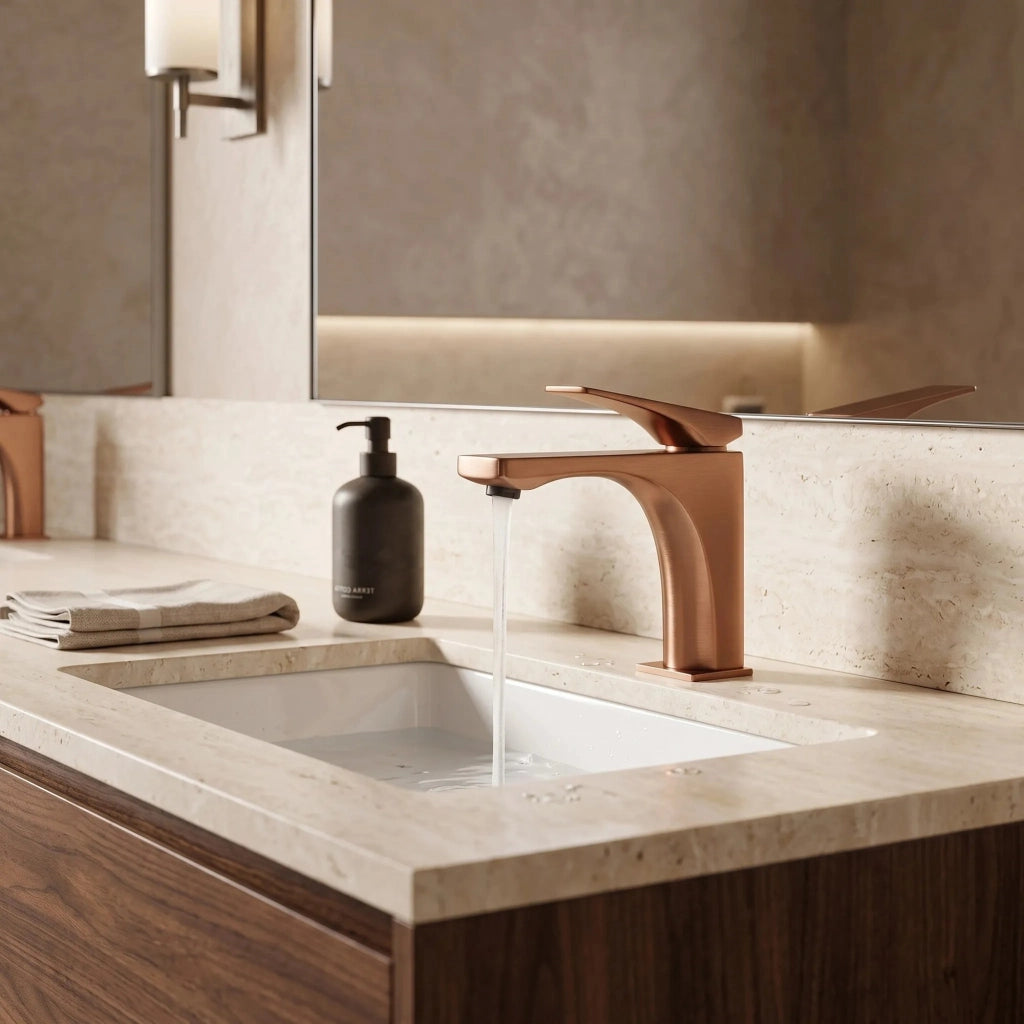 Rubinetto Da Lavabo Premium Rea Joe Brush Copper Low