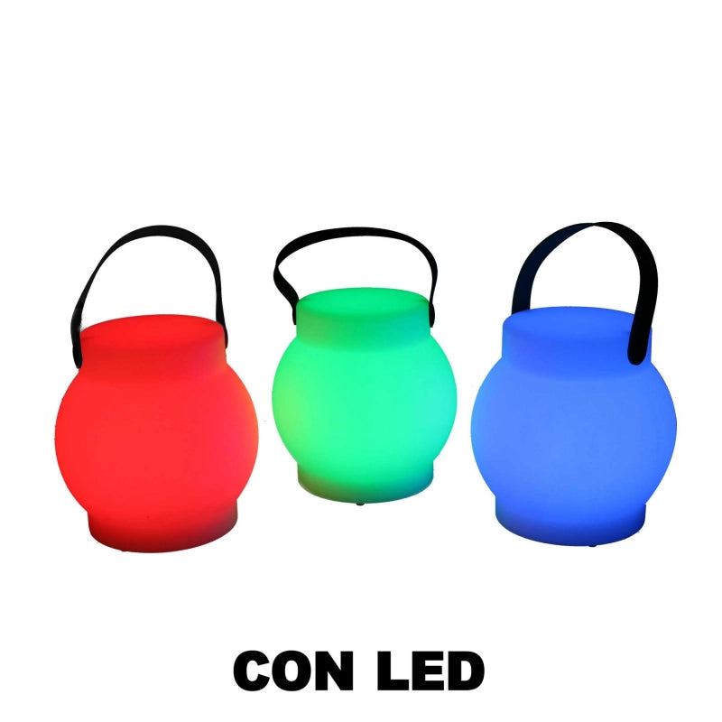 Lampada led plastica ricaricabile multicolor tondo cm ø15h15