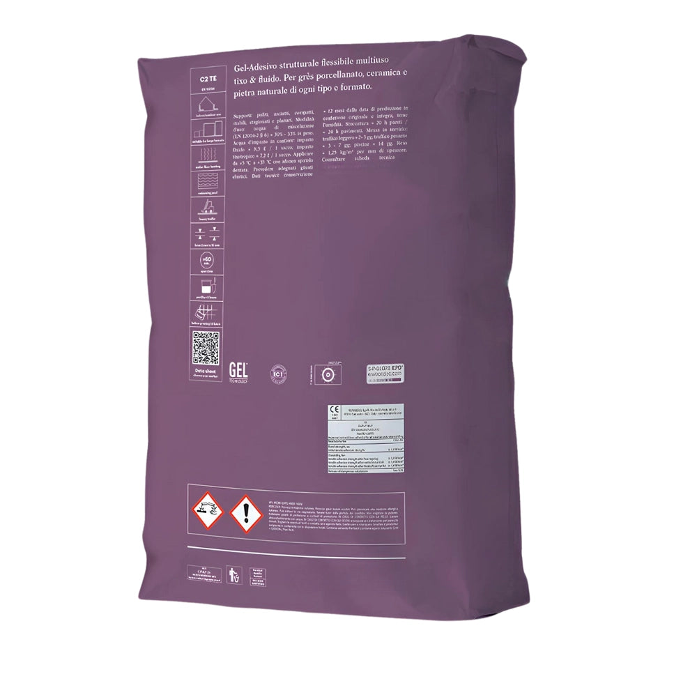 Gel adesivo strutturale flessibile bianco 25 kg incollaggio confezione 10 sacchi