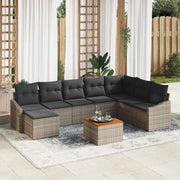 Set Divano da Giardino 9 pcs Grigio polyrattan 3356536