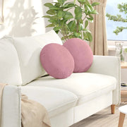 Cuscini per Seduta 2 pcs Rosa Ø 40 x 13 cm Velluto 42014141
