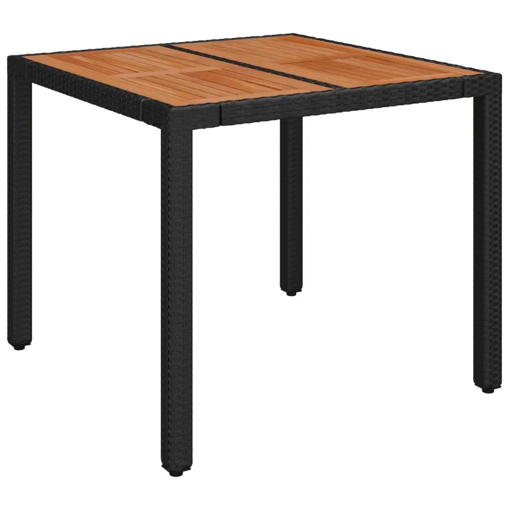 Set da Pranzo da Giardino 5 pz Nero con Cuscini in Polyrattan 3212664