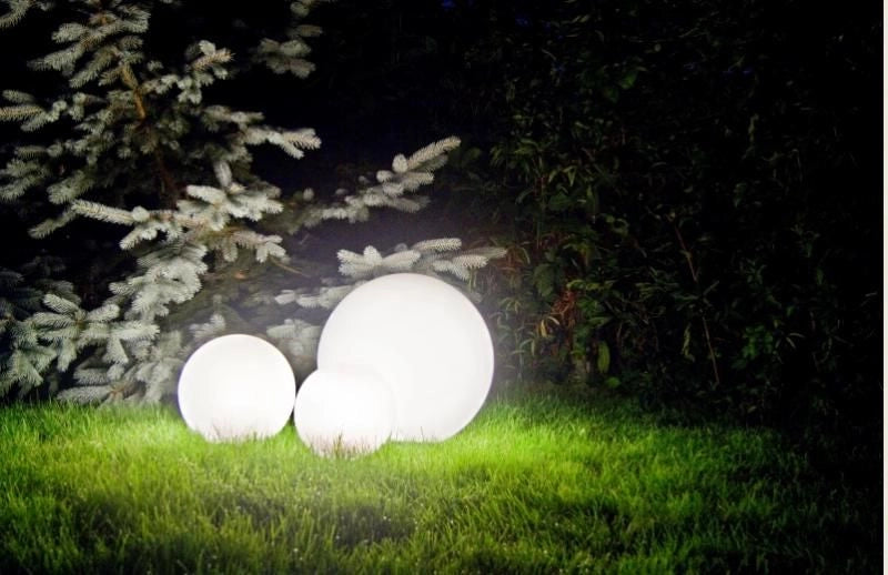 Lampada sfera da giardino bianca 50cm E27 IP44 SU-MA