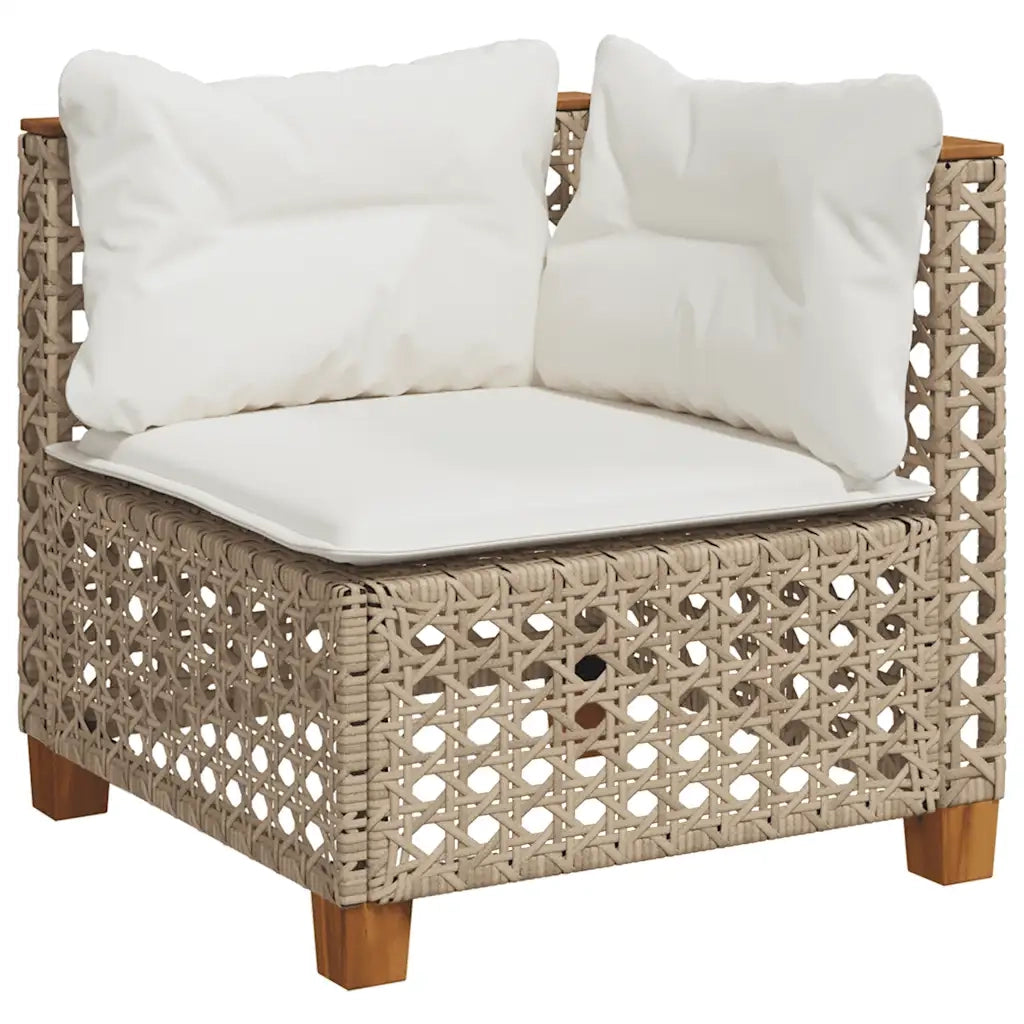 Set Divani da Giardino 7 pz con Cuscini Beige in Polyrattan 3261748