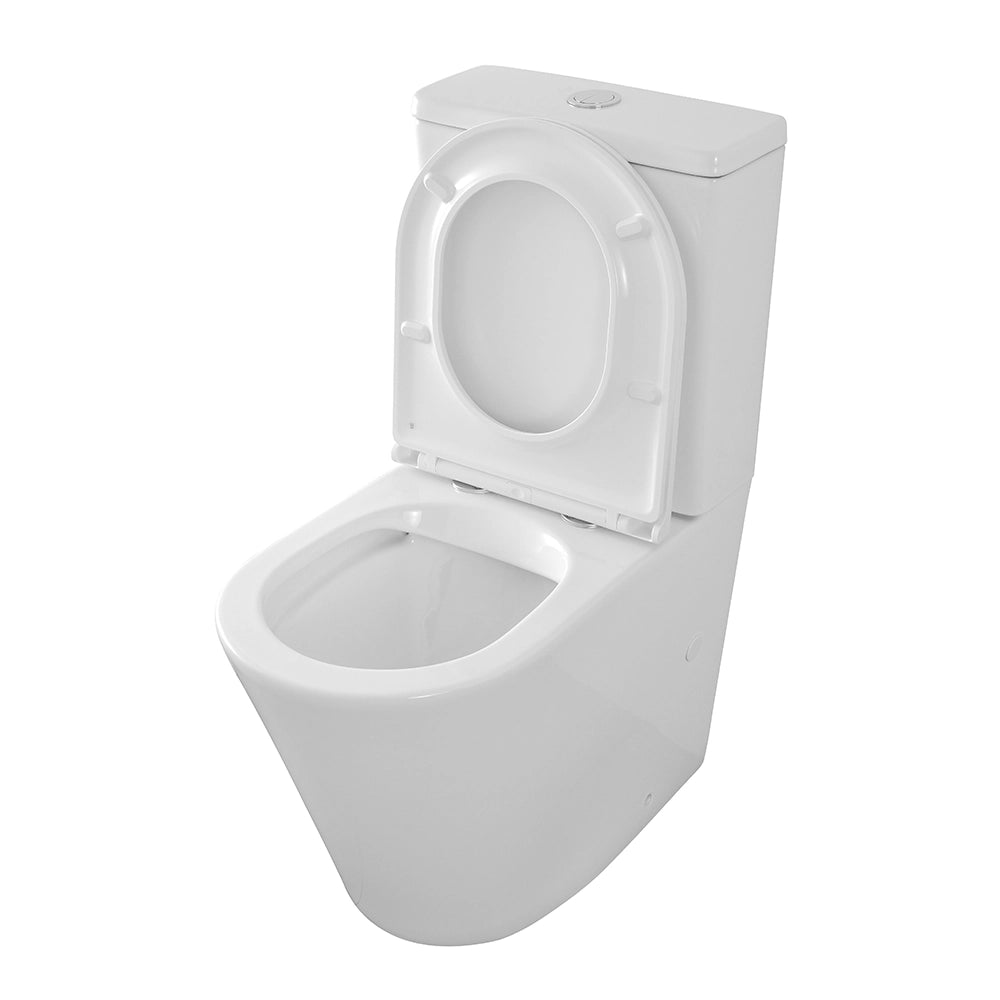 Wc filomuro monoblocco con tornado senza brida e sedile rallentato Klan