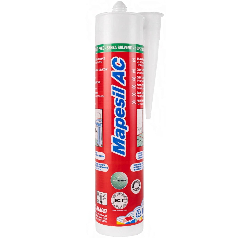 Mapei mapesil ac silicone acetico elastico resistente alla muffa 310 ml 6 pezzi *** colore- terracotta - 143, confezi...