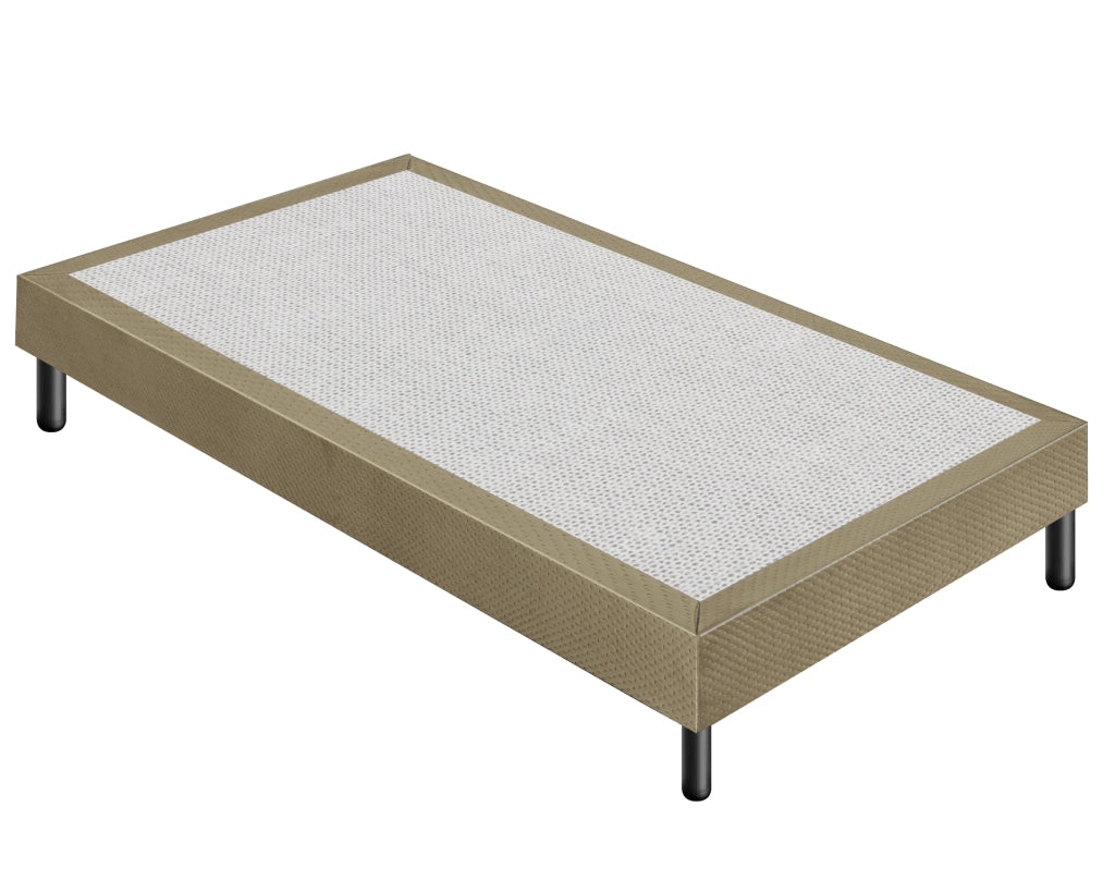 Letto Sommier Piazza e Mezza 120x190 Tortora Rivestito - Resistente fino a 120 Kg per Persona