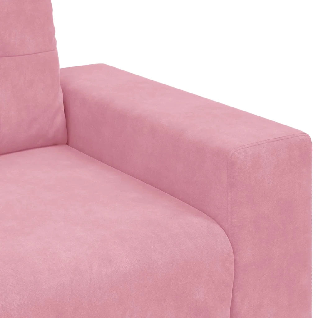 Divano 2 pz Rosa Velluto 3324724