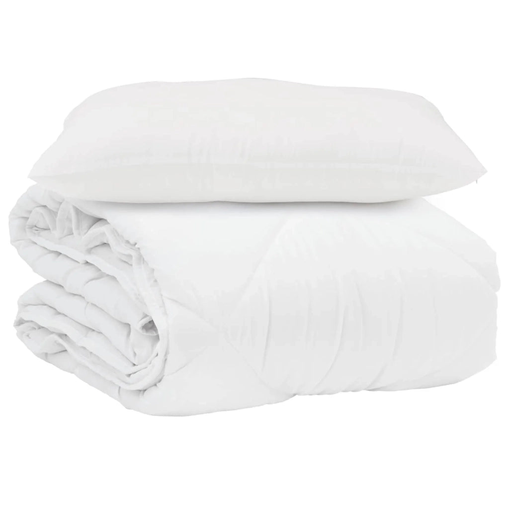 Duvet Estivo con cuscino 2 pcs Bianco Microfibra 3376467