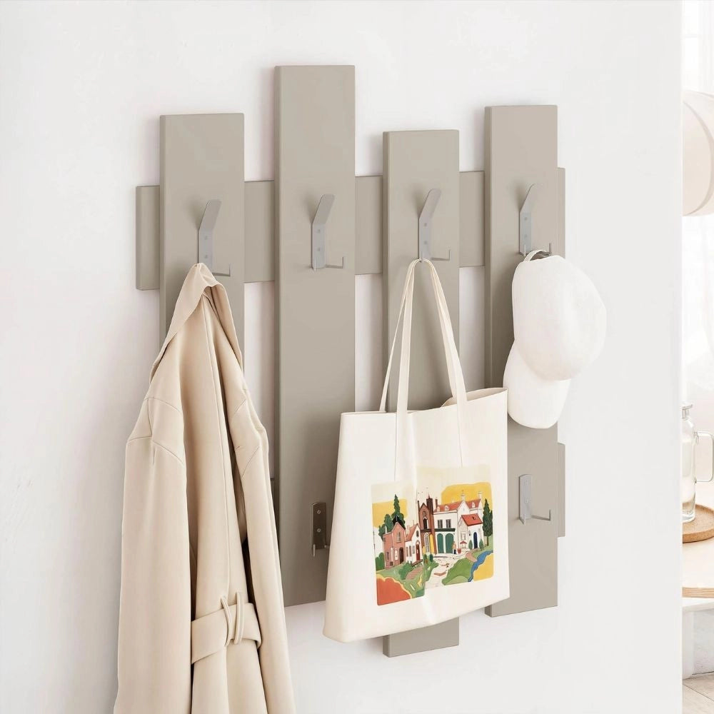 Appendiabiti a muro Wave 8 ganci colore cashmere