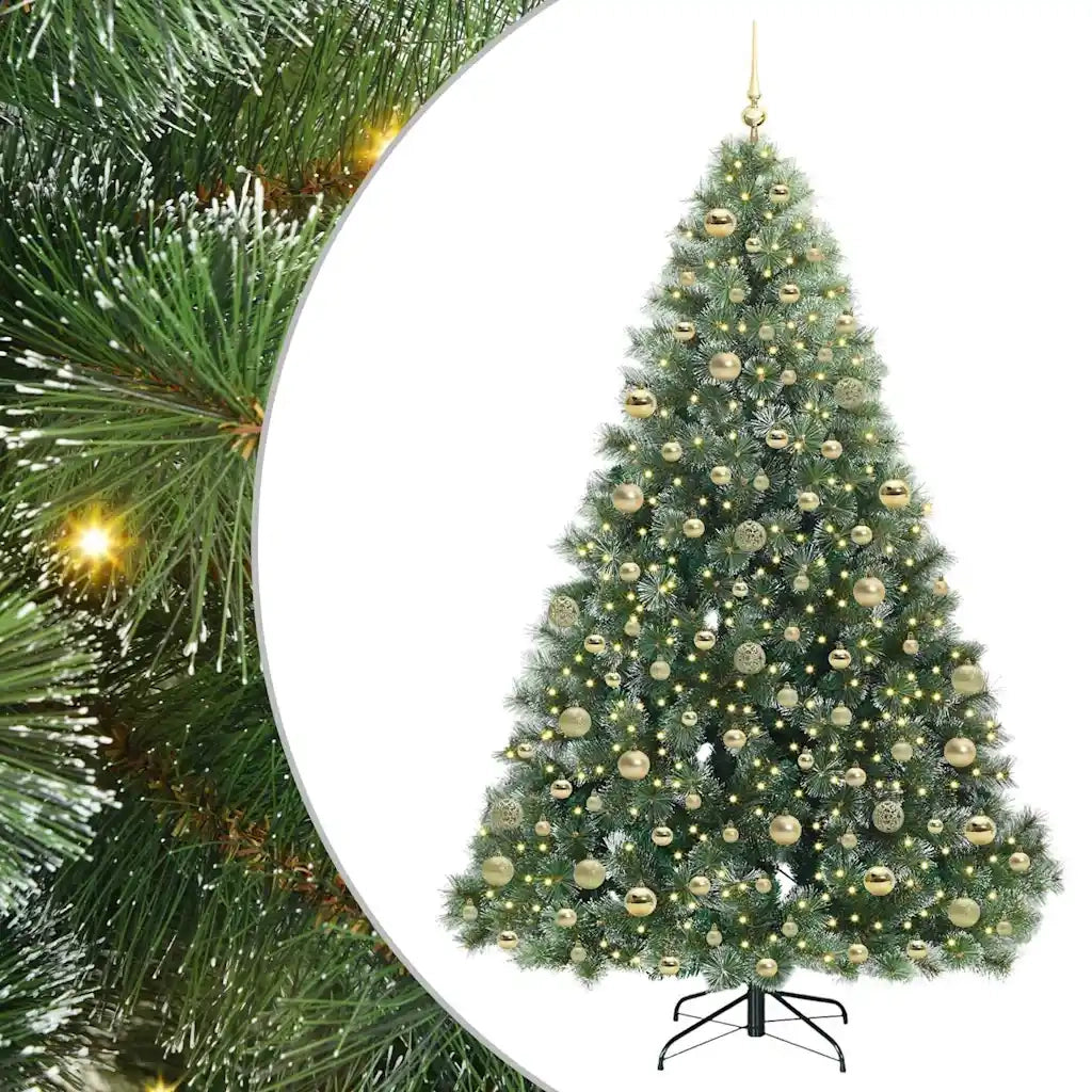 Albero di Natale artificiale con 300 LED Verde 180 cm PE e PVC