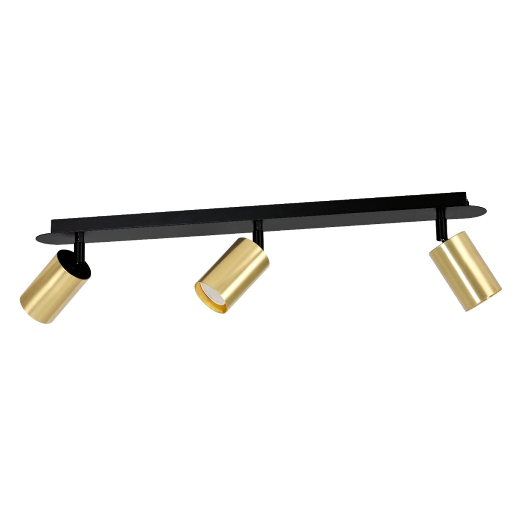 Plafoniera Emibig ZEN 3 faretti GU10 nero ottone 72cm