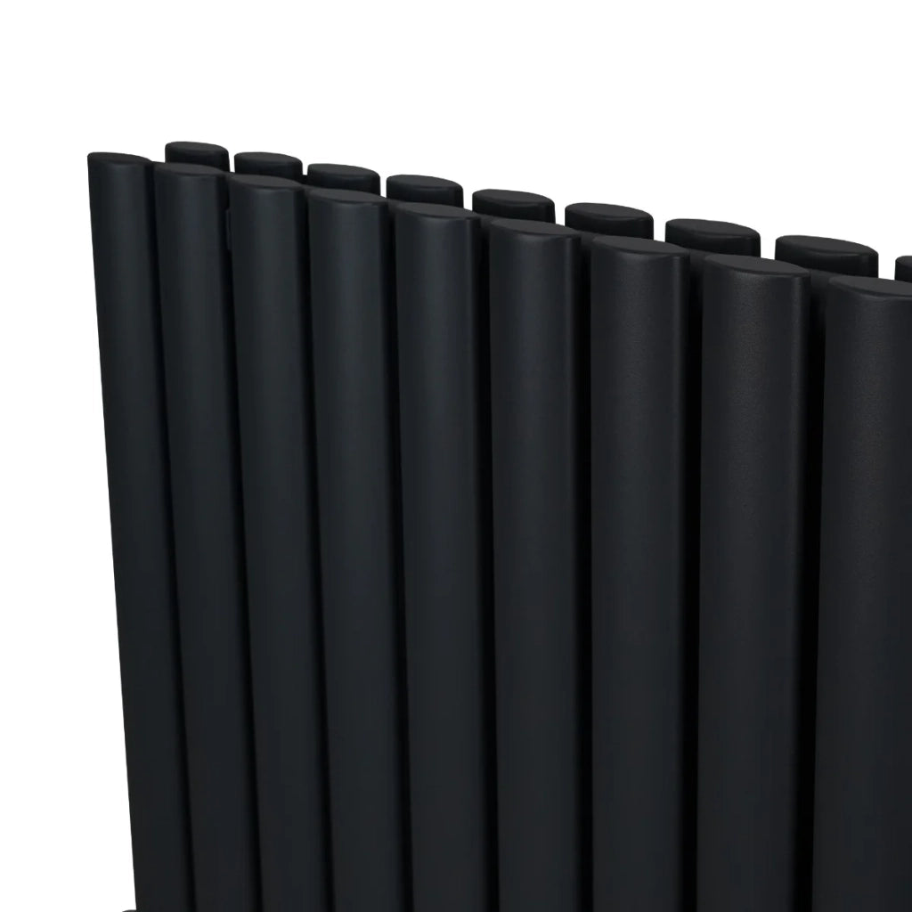 Radiatore a colonna ovale - 600 mm x 600 mm - Nero