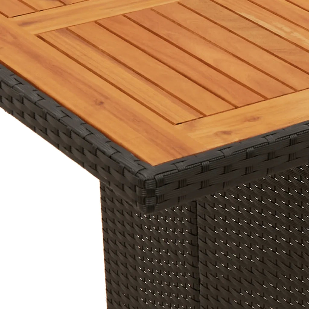 Set da Bistrò da Giardino 11 pz con Cuscini Nero in Polyrattan 3277233