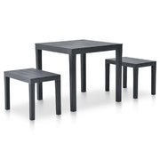 Tavolo da Giardino con 2 Panche in Plastica Antracite 48778
