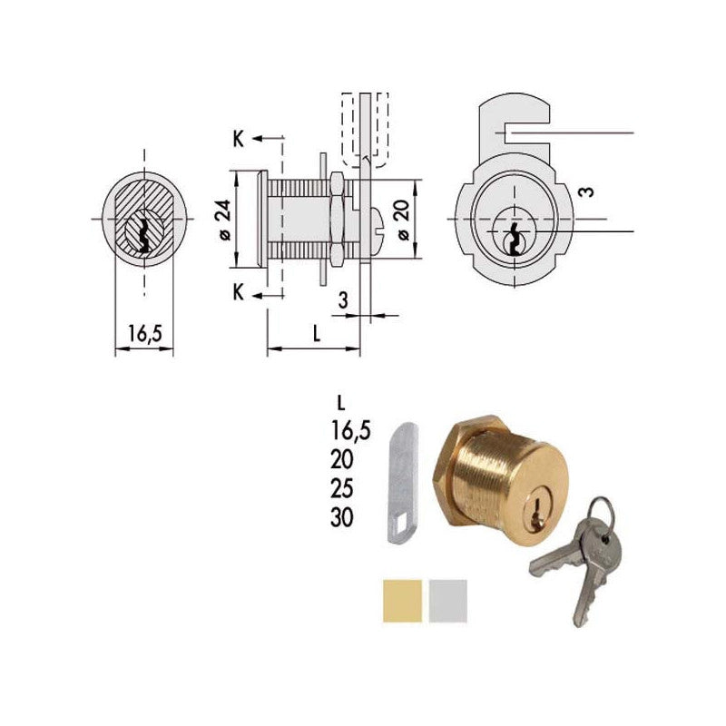 Cilindro Levetta 11 Ottone Smerigl.72210-16-0 Cisa
