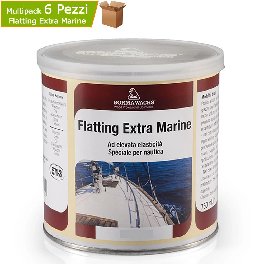 Multipack 6 pezzi flatting speciale per nautica al solvente extra marina trasparente opaca
