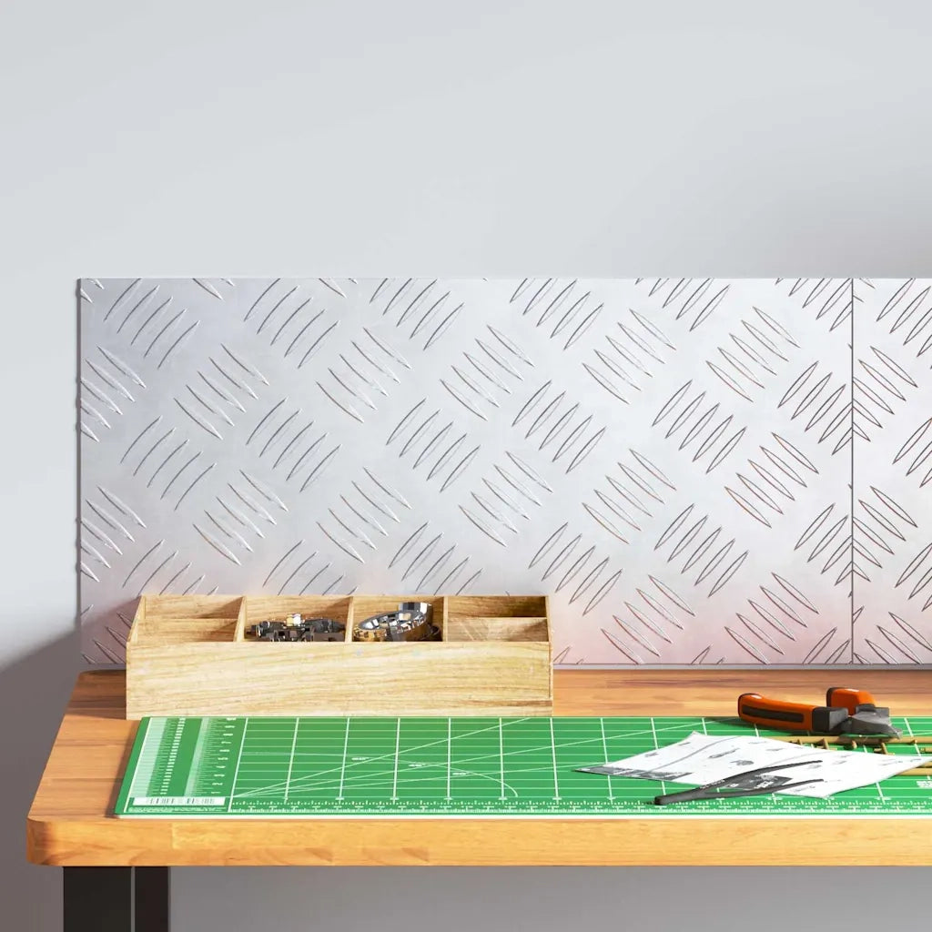 Gradini per Scale 2 pz | Tappetini per scale autoadesivi Argento 50 x 25 cm Alluminio