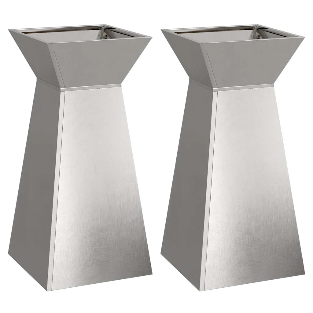 Vaso a Pilastro 2 pcs Argento 35 x 35 x 73 cm