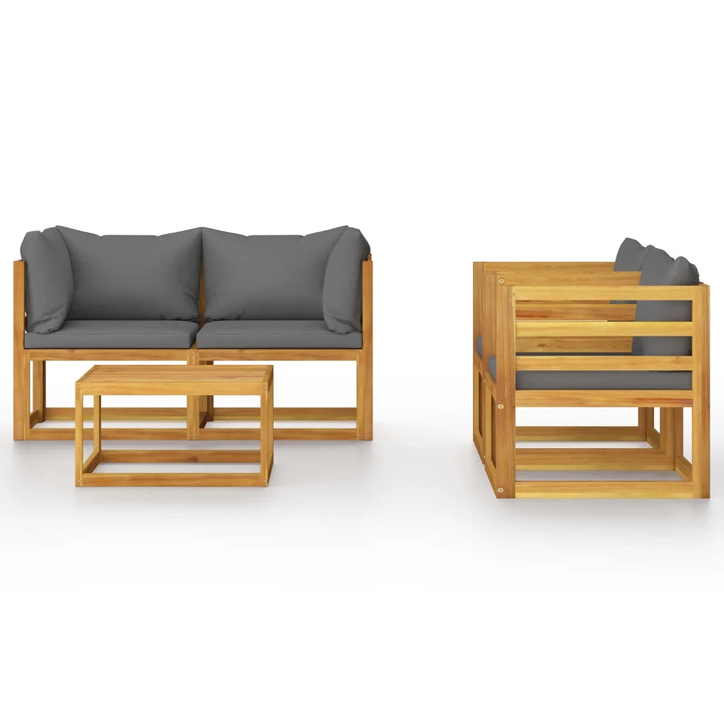 Set Divani da Giardino 5 pz con Cuscini in Massello di Acacia