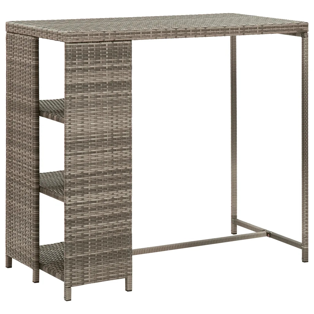 Set Bar da Giardino 5 pz con Cuscini in Polyrattan Grigio 3261495