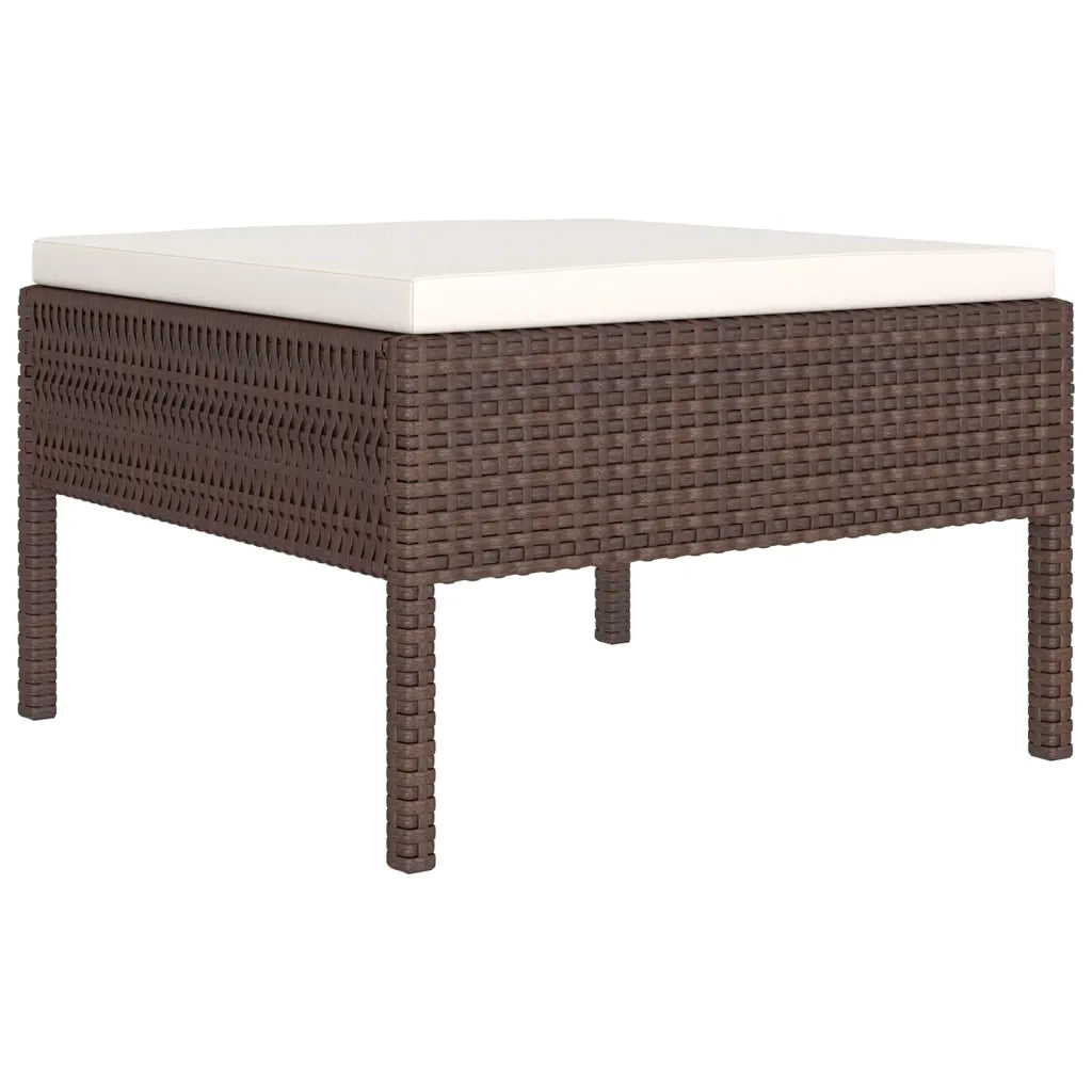 Set Divani da Giardino 11 pz con Cuscini in Polyrattan Marrone 3094583