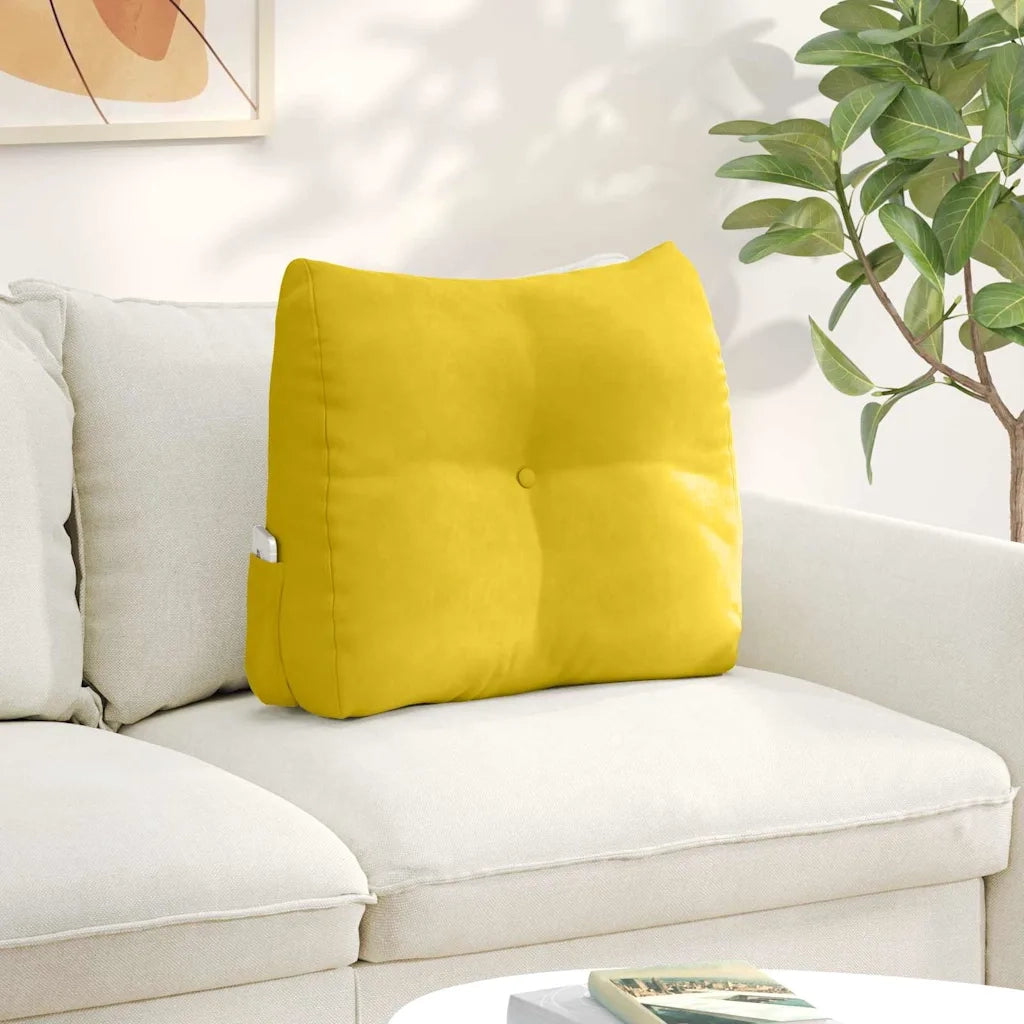 Cuscino per Schiena Giallo 60 x 24 x 50 cm Velluto 42014407