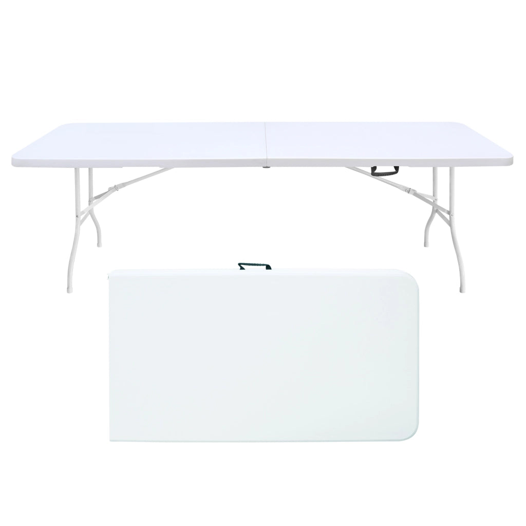TAVOLO Pieghevole Multiuso 244 x 76 x 73,6 cm Bianco in Ferro e Plastica
