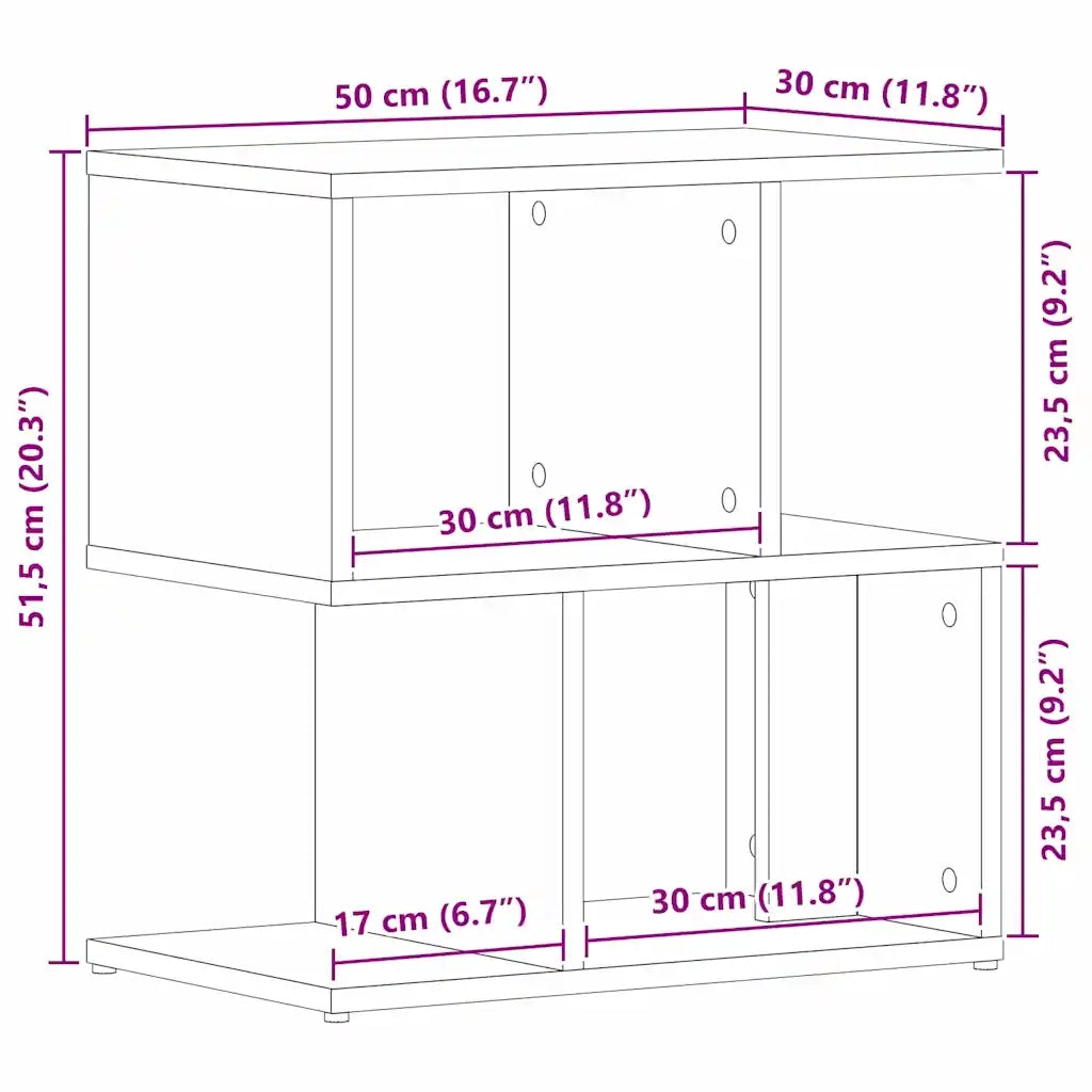 Armadio da Notte Rovere Nero 50 x 30 x 51,5 cm 862619
