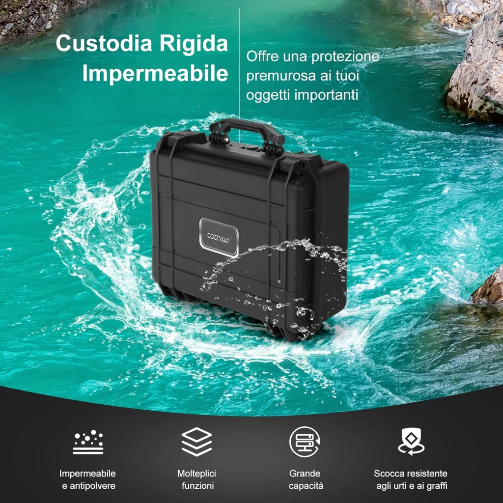 Valigetta per Macchina Fotografica Impermeabile, Custodia per Fotocamera con inserto in Schiuma Personalizzabile, Impermeabile IP66 e Antipolvere (34 x 31 x 16 cm)