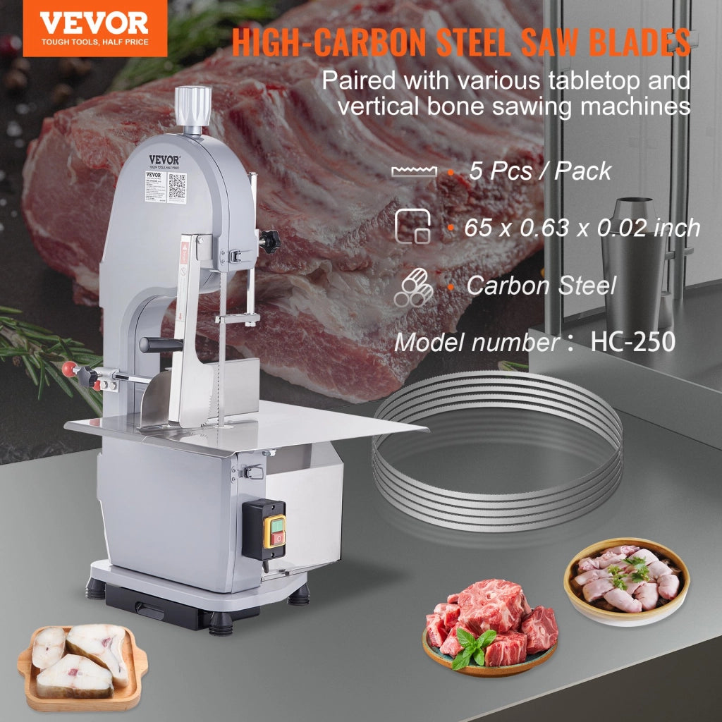 Set da 5 Pezzi S-1650 Nastri per Segaossa in Acciaio al Carbonio 1650 x 16 x 0,56 mm, Ricambi Robusti e Durevoli per Segatrice da Banco