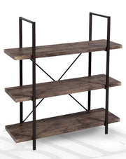 MONACO SCAFFALE A 3 RIPIANI REALIZZATO IN LEGNO E METALLO 100X33XH106 CM MARRONE