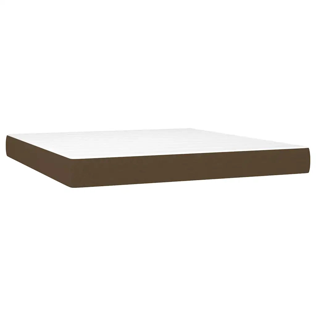 Letto a Molle Materasso e LED Marrone Scuro 160x200 cm Tessuto 3133568