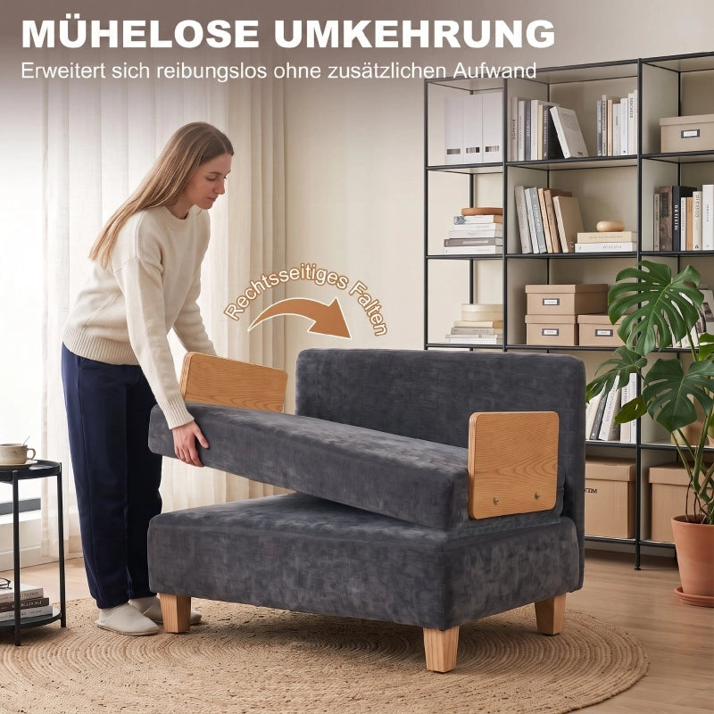 Divano letto 2 posti ¨C Minimal ¨C Tessuto, con 2 cuscini lavabili, tasche laterali