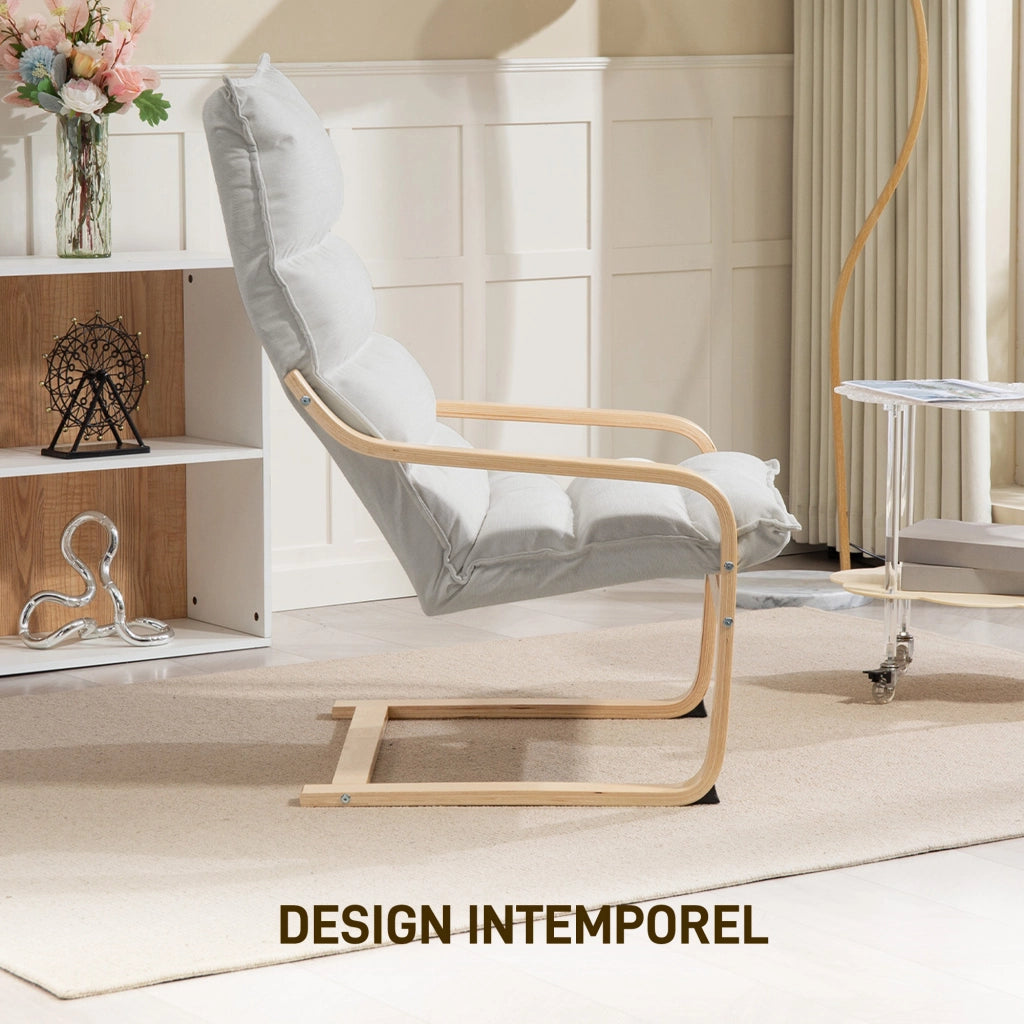 Poltrona relax moderna con braccioli ¨C Minimal ¨C Cr¨¨me 67x83x105 cm