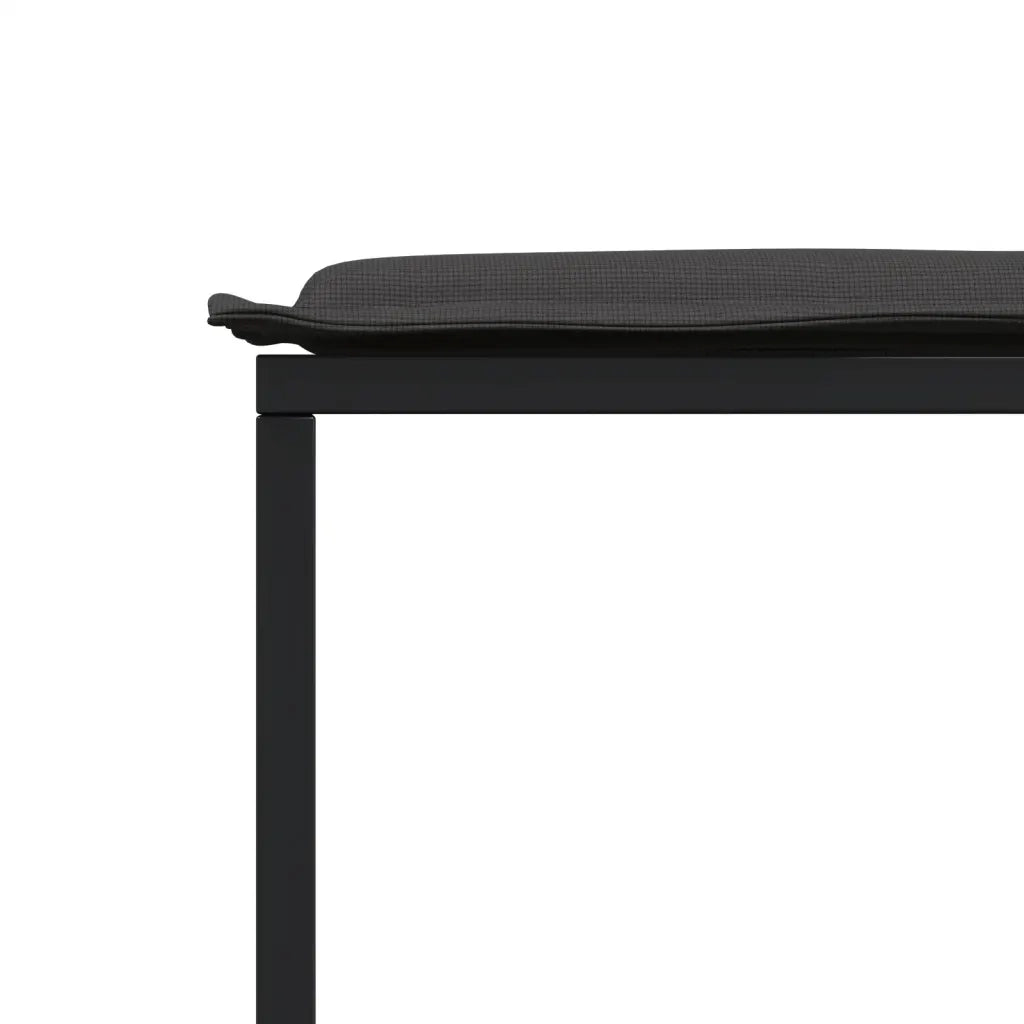 Set da Pranzo da Giardino 15 pz con Cuscini Nero in Textilene 3295086