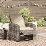 Poltrona Reclinabile Giardino Cuscini Marrone Chiaro Polyrattan 364103