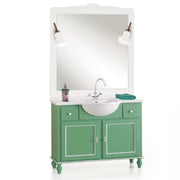 Mobile bagno in legno 2 porte e 2 cassetti verde salvia