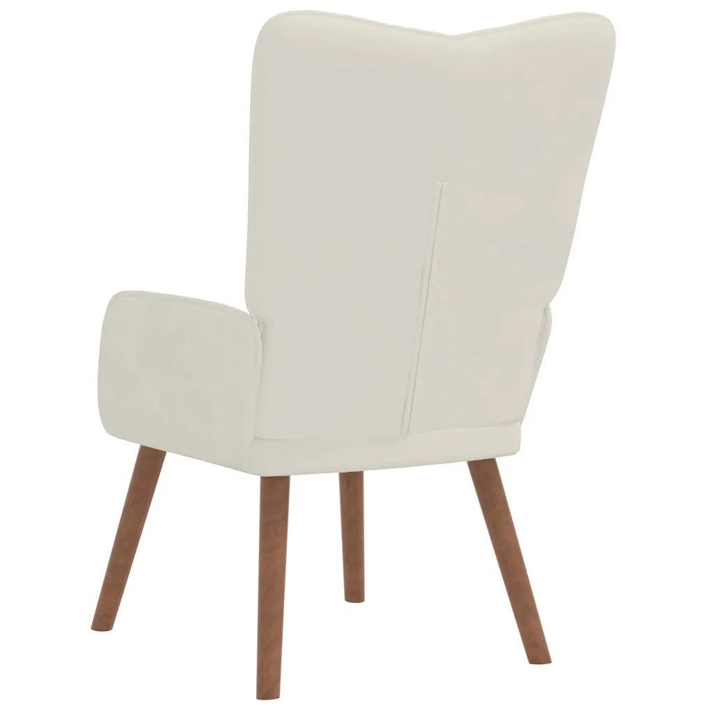 Poltrona Relax Bianco Crema in Velluto 327664